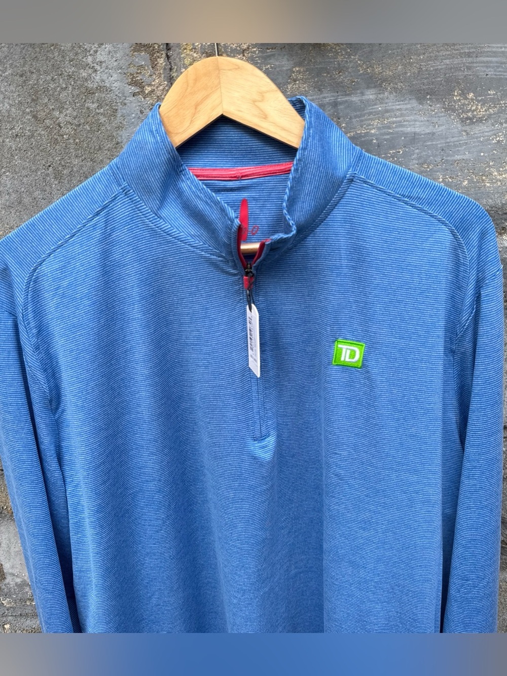 Johnnie-O Vaughn Pullover Mens XL Delray Blue Striped 1/4 Zip JMKO1890 NWT Golf